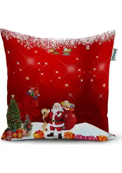 Yılbaşı Temalı 3D Baskılı Dekoratif Kırlent Kılıfı Modern ve Şık Tasarım