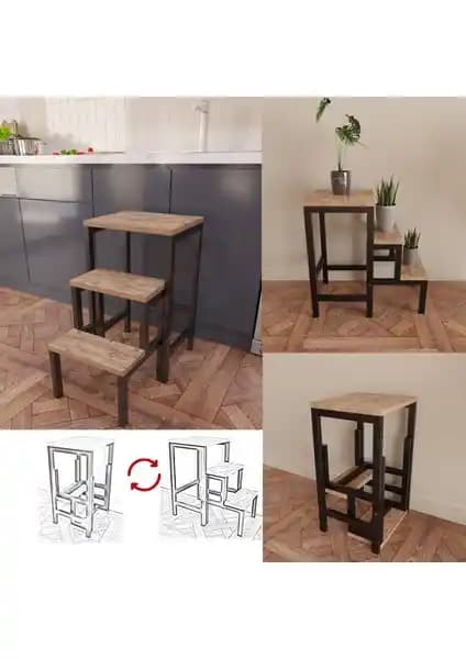 Yüceer Home 3 Basamaklı Katlanabilir Merdiven: Dayanıklı ve Çok Yönlü Kullanım Çözümü