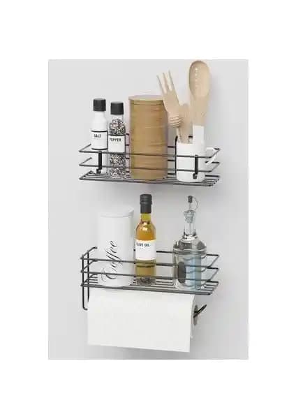Zabata Yapışkanlı Mutfak Rafı 2'li Set Modern ve Dayanıklı Tasarım Çözümleri