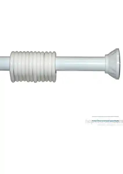 Zethome Banyo Perde Borusu 90-130cm Ayarlanabilir Dayanıklı Metal Tasarım