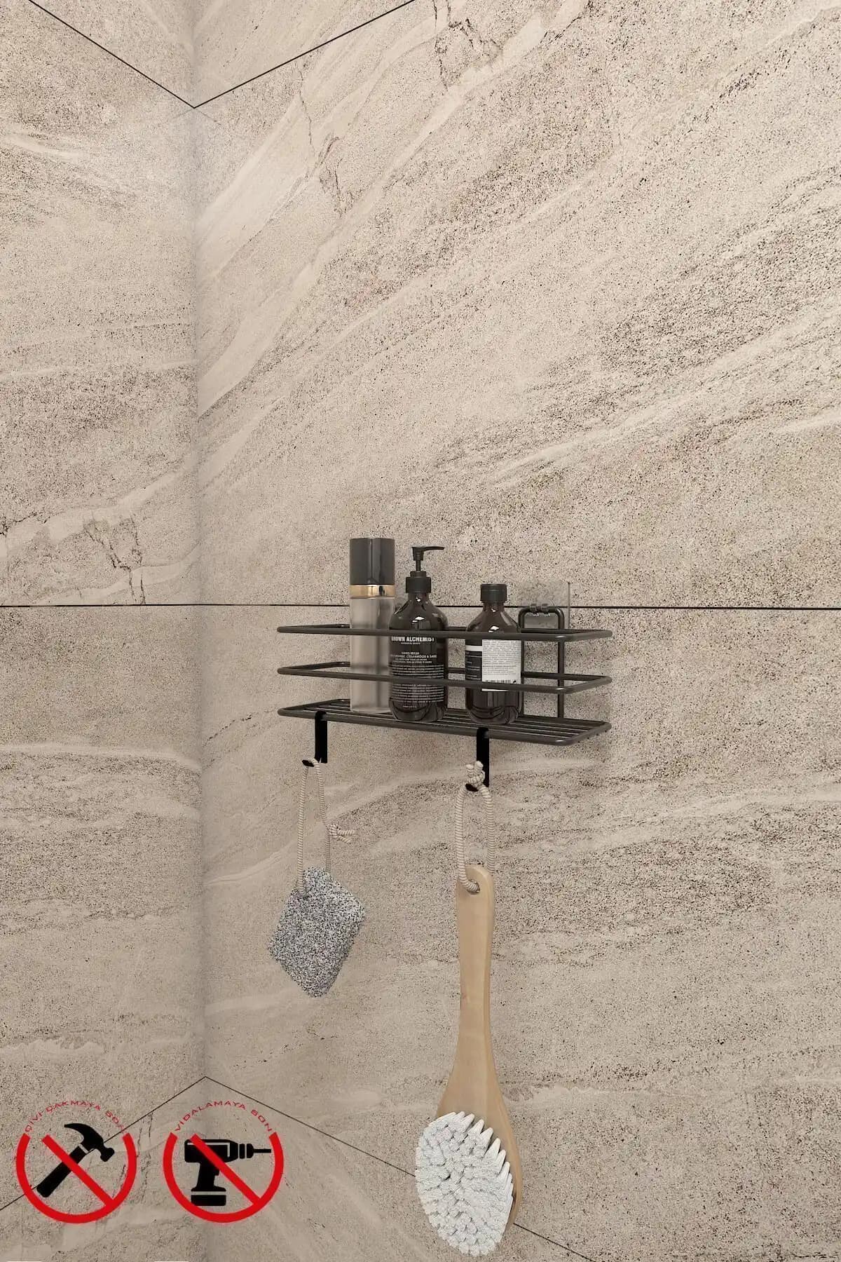 Alper Banyo Yapışkanlı Kancalı Raf: Modern ve Dayanıklı Tasarım Çözümü