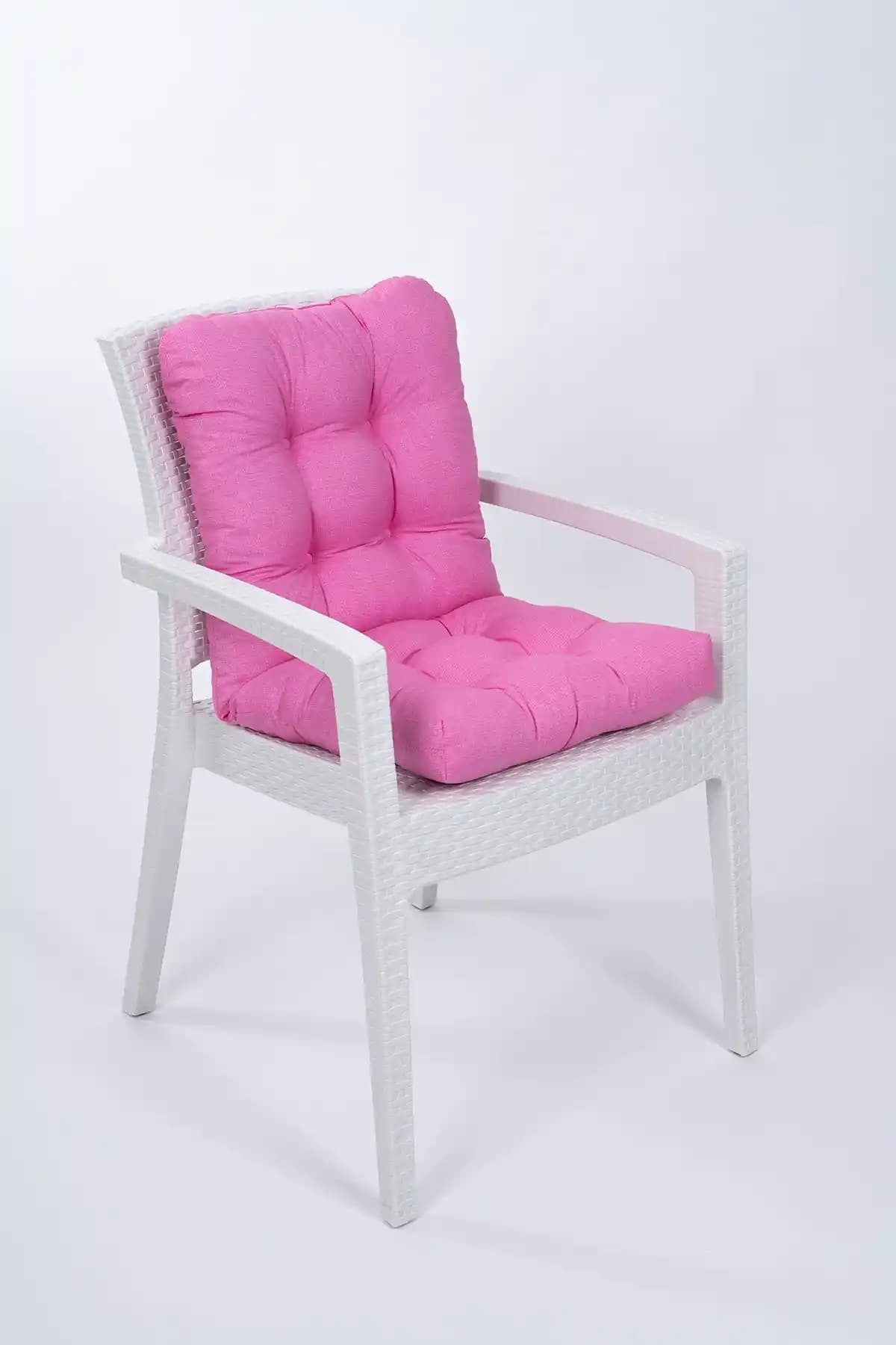 ALTINPAMUK Candy Pofidik Arkalıklı Pembe Sandalye Minderi: Konfor ve Estetiğin Buluşması