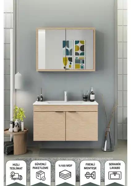 Biani Fix Loft 100 cm Banyo Dolabı Modern Tasarım ve Fonksiyonellik Bir Arada