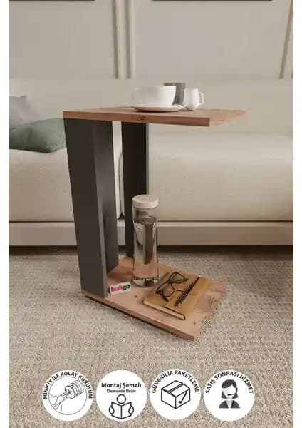 Bofigo C Sehpa Tekerlekli Yan Sehpa Modern ve Fonksiyonel Tasarımıyla Dekorasyonunuza Şıklık Katıyor