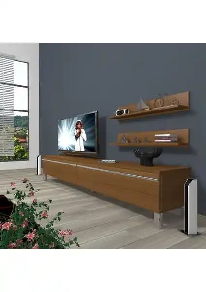 Decoraktiv Eko 4 MDF Standart Krom Ayaklı TV Ünitesi Modern Tasarım ve Dayanıklılık