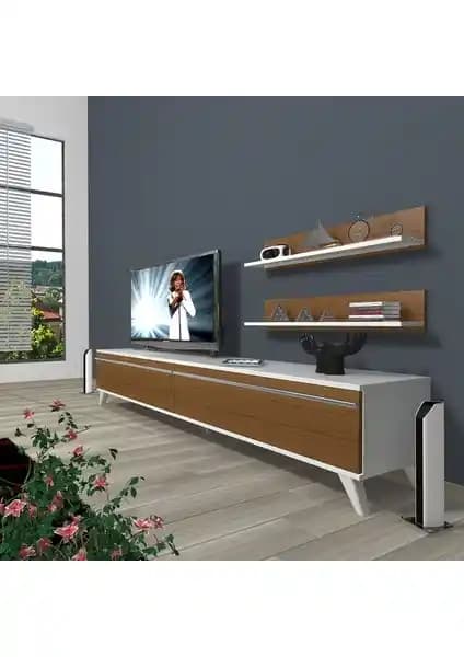 Decoraktiv Eko 4 MDF Std TV Ünitesi Karşılaştırması Beyaz ve Doğal Ceviz Seçenekleri