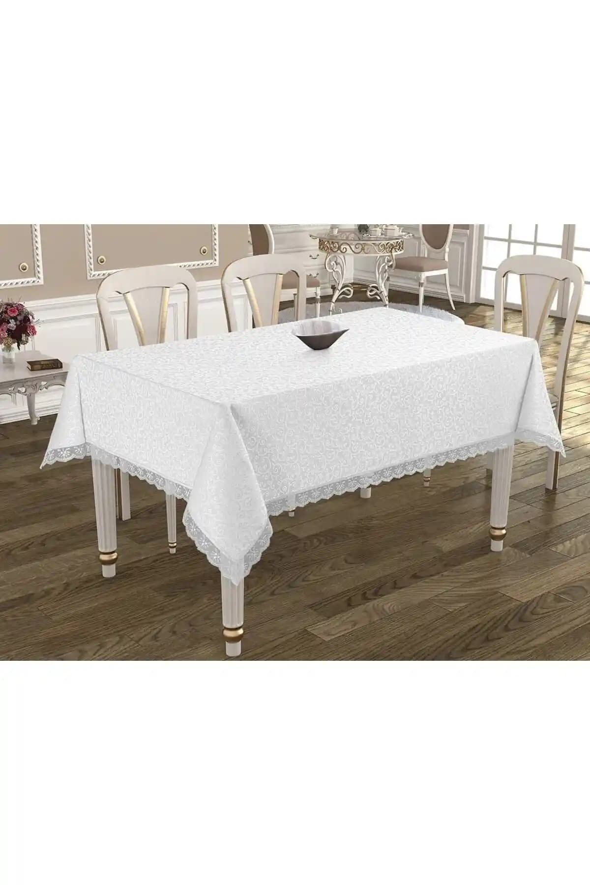 Denizli Çeyiz Dantelli Masa Örtüsü 160x220 cm Şıklık ve Fonksiyonellik Bir Arada
