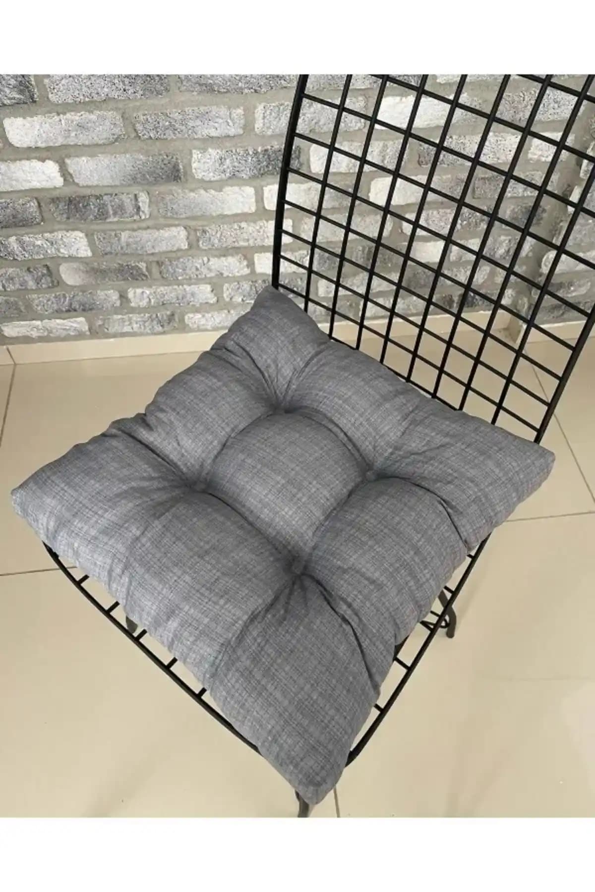 ERCANLI Classic Gri Pofidik Sandalye Minderi: Şık ve Konforlu Oturma Çözümü