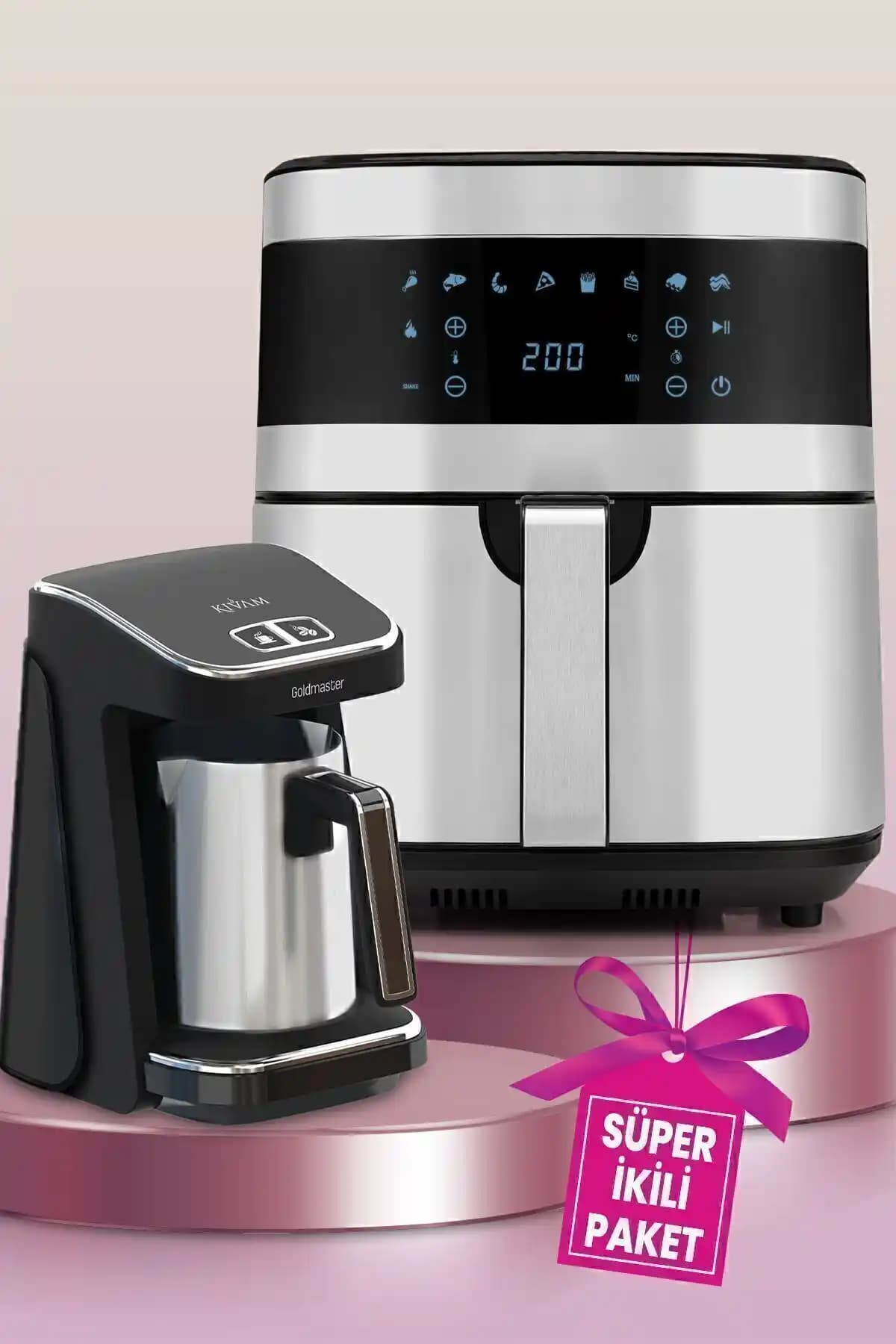 GoldMaster Çok Fonksiyonlu İkili Set: Airfryer ve Türk Kahve Makinesi ile Modern Mutfak Çözümleri