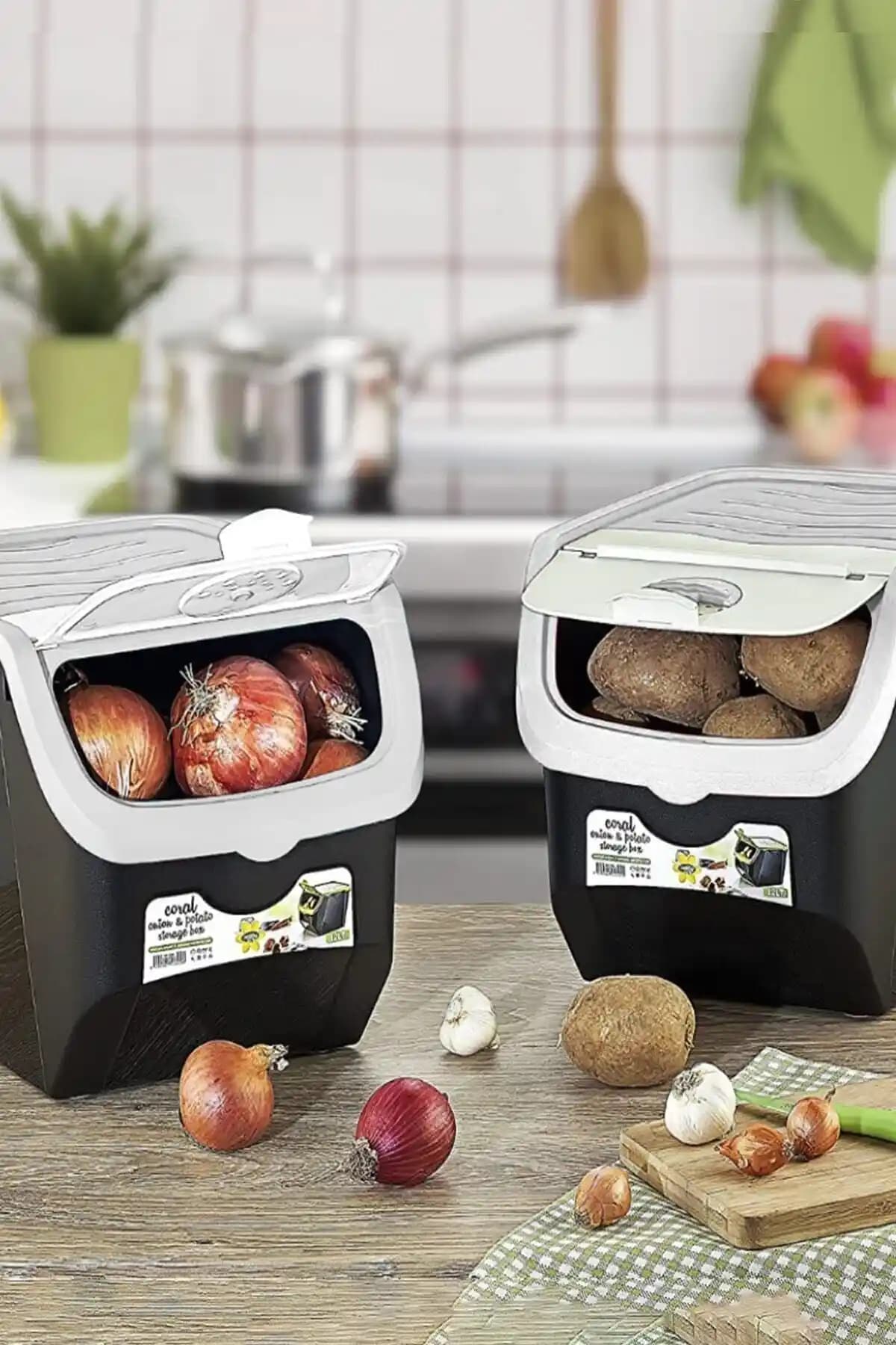 HOBBY LİFE Coral 12 Litre 2'li Sebze Saklama Kutuları Pratik ve Estetik Mutfak Çözümü