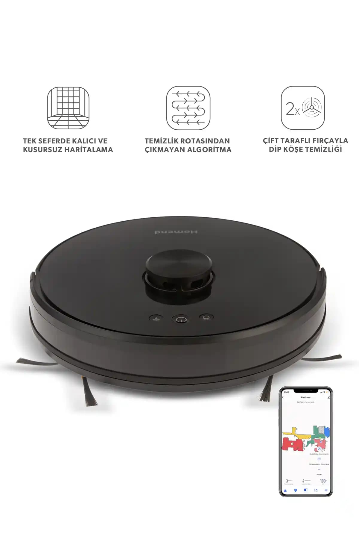 HOMEND Alex Laser 1282h Akıllı Robot Süpürge Gelişmiş Temizlik ve Haritalama Özellikleri