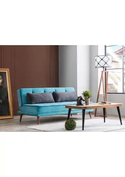 Jest Home Retro Turkuaz Yataklı Kanepe: Modern ve Çok Yönlü Oturma Çözümü