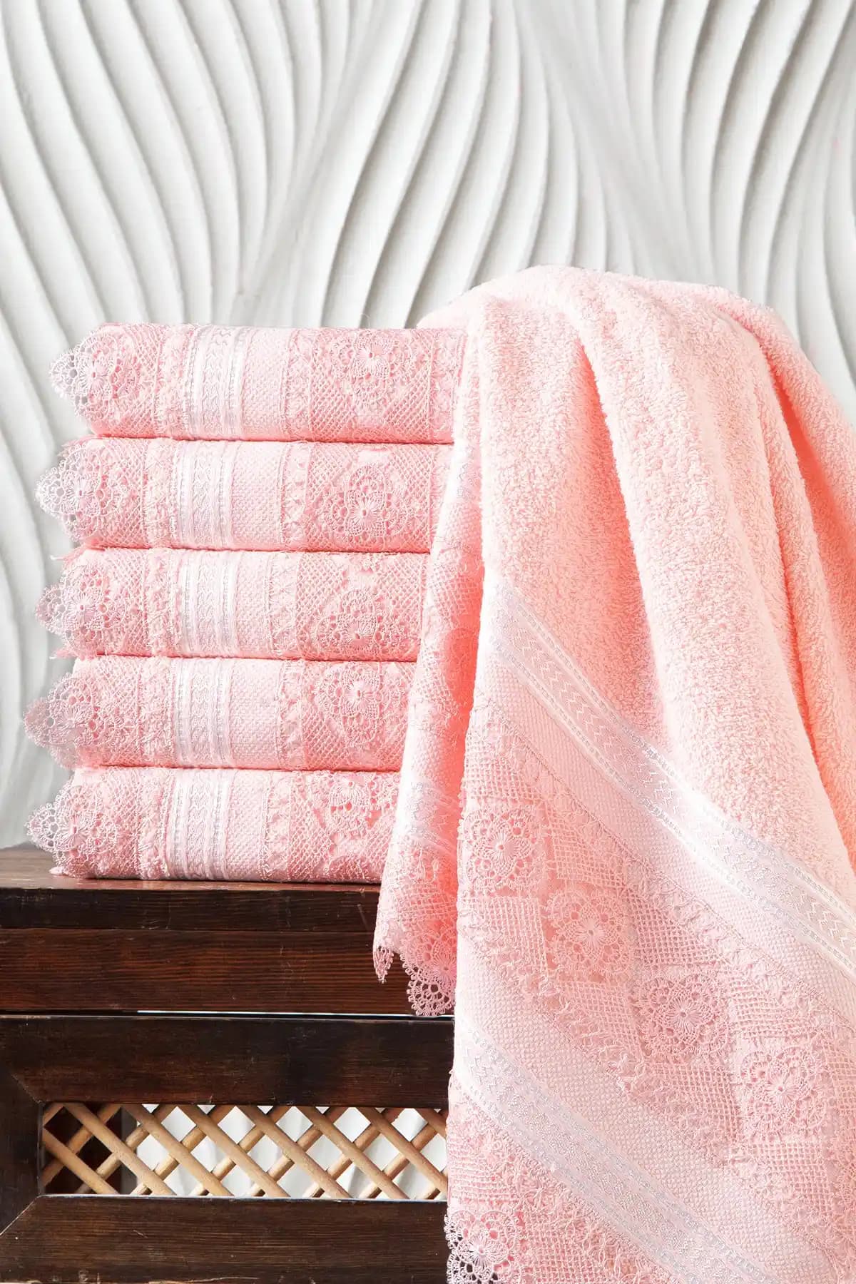 Kardelen %100 Pamuklu Güpürlü 6'lı Havlu Seti Konfor ve Estetiğin Buluşması