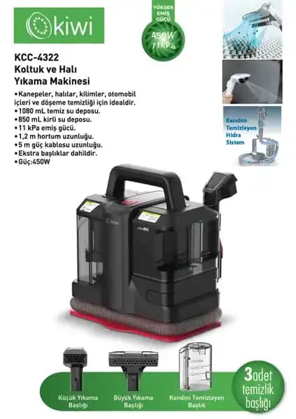 Kivi KCC-4322 Koltuk ve Halı Yıkama Makinesi Özellikleri ve Kullanım Rehberi