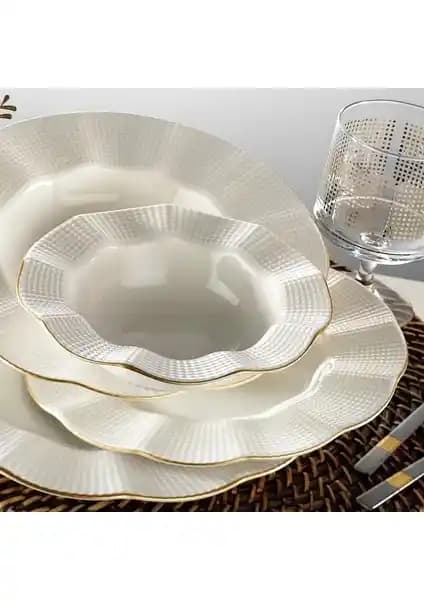 Kütahya Porselen Milena Yalızlı 12 Kişilik Yemek Takımı Estetik ve Dayanıklı Tasarım