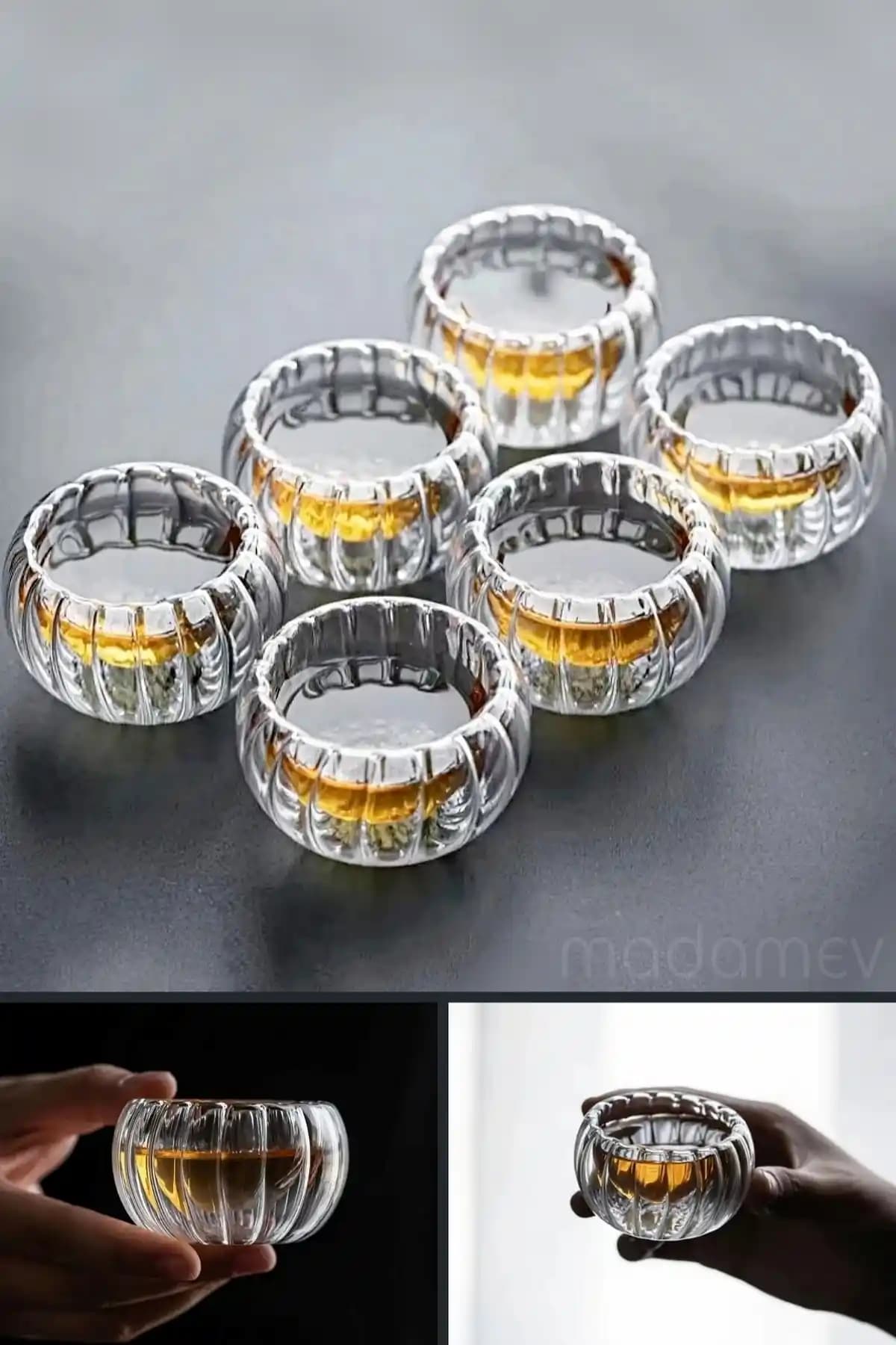 Madamev 6 Adet Çift Cidarlı Mini Kase Seti Estetik ve Fonksiyonel Kullanım İmkanı