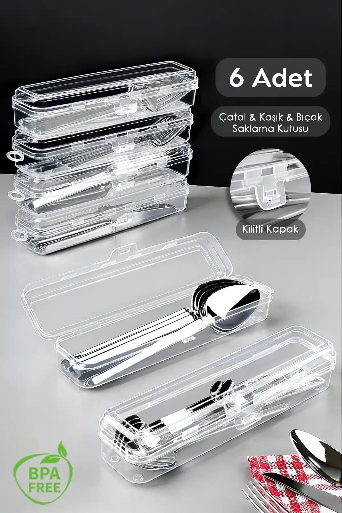 Meleni Home 6 Adet Kaşıklık Saklama Kabı ile Mutfak Düzeninizi Geliştirin