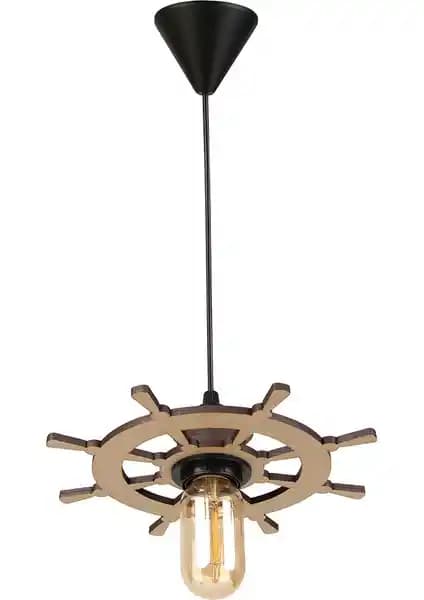 Morvizyon Dekoratif Dümen Doğal Ahşap Avize L204 İç Mekan Şıklığı ve İşlevsellik