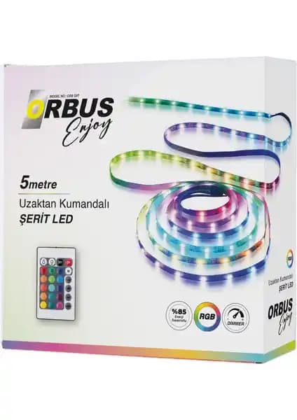 Orbus Uzaktan Kumandalı RGB Şerit LED 5 Metre Modern ve Enerji Verimli Aydınlatma Çözümü