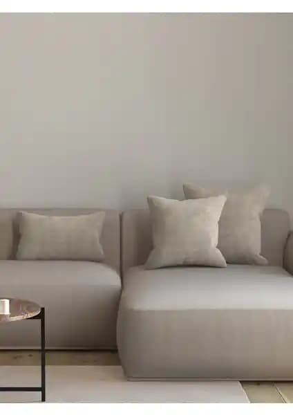 Pastel Kadife Dokulu Açık Gri Renkli Kırlent Yastık Kılıfı Estetik ve Fonksiyonel Tasarım