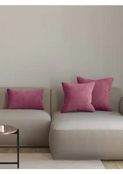 Pastel Kadife Dokulu Lavanta Pembesi Kırlent Yastık Kılıfı Estetik ve Fonksiyonellik Sunar