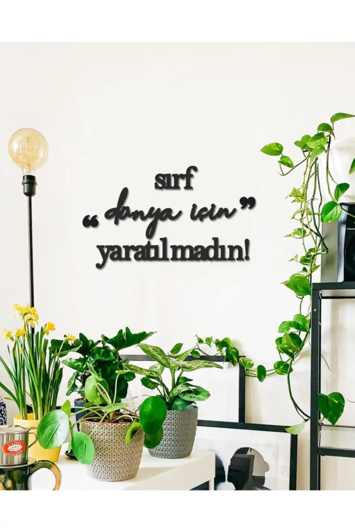 Revnak Dekorasyon Modern Siyah MDF Duvar Yazısı 55x30 cm Şık ve Dayanıklı Tasarım