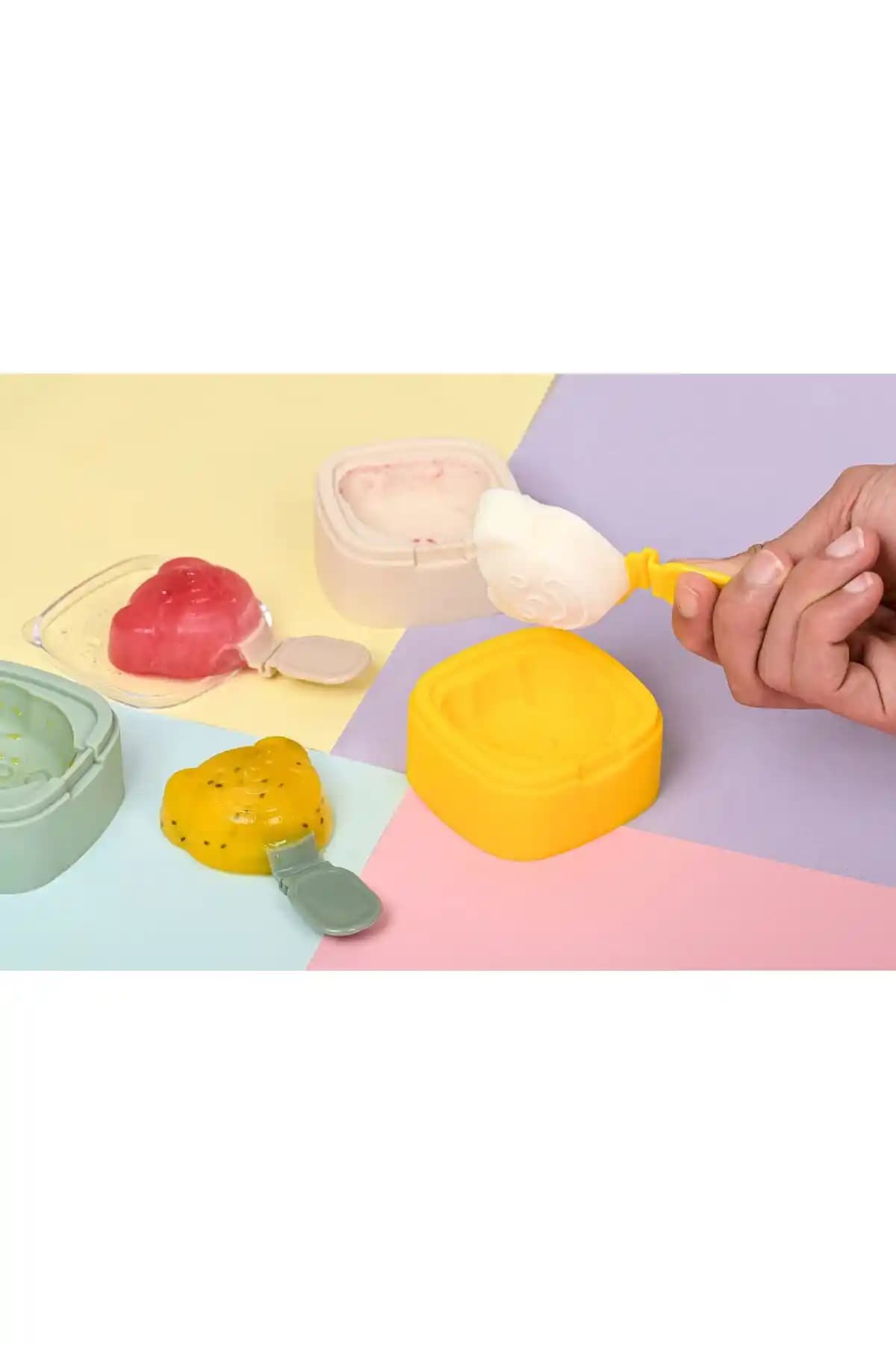 ROYALGROSS 2'li Figürlü Silikon Dondurma Kalıbı Çocuklar İçin Eğlenceli ve Güvenli Mutfak Gereci