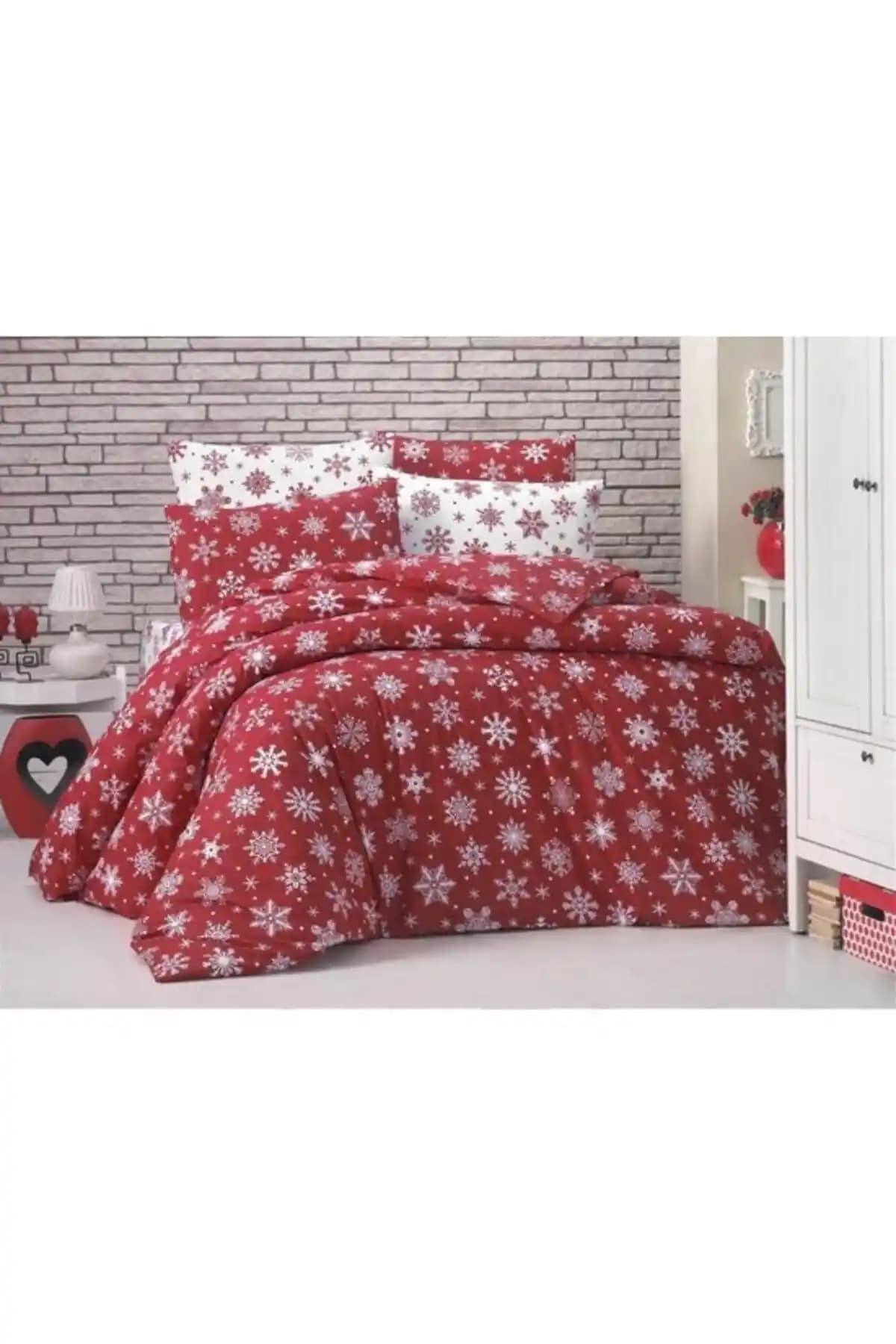 StellaFlavo 120x200 Pamuklu Lastikli Çarşaf ve Nevresim Takımı Detayları