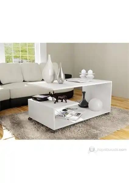 T Designo Karanfil Orta Sehpa Beyaz Modern Tasarım ve Dayanıklılık Özellikleri