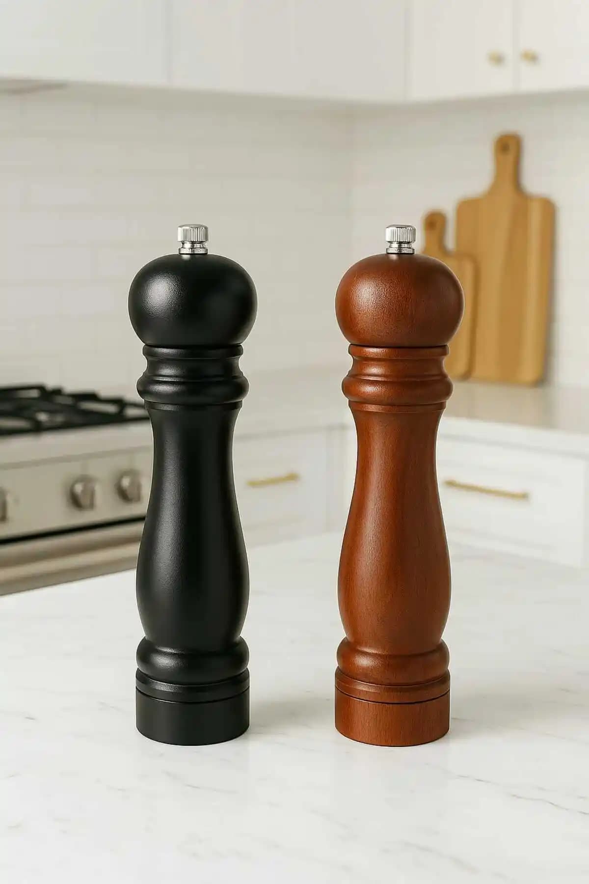 Technojet Ahşap Baharat ve Kahve Öğütücü Seti Estetik ve Dayanıklı Mutfak Gereçleri