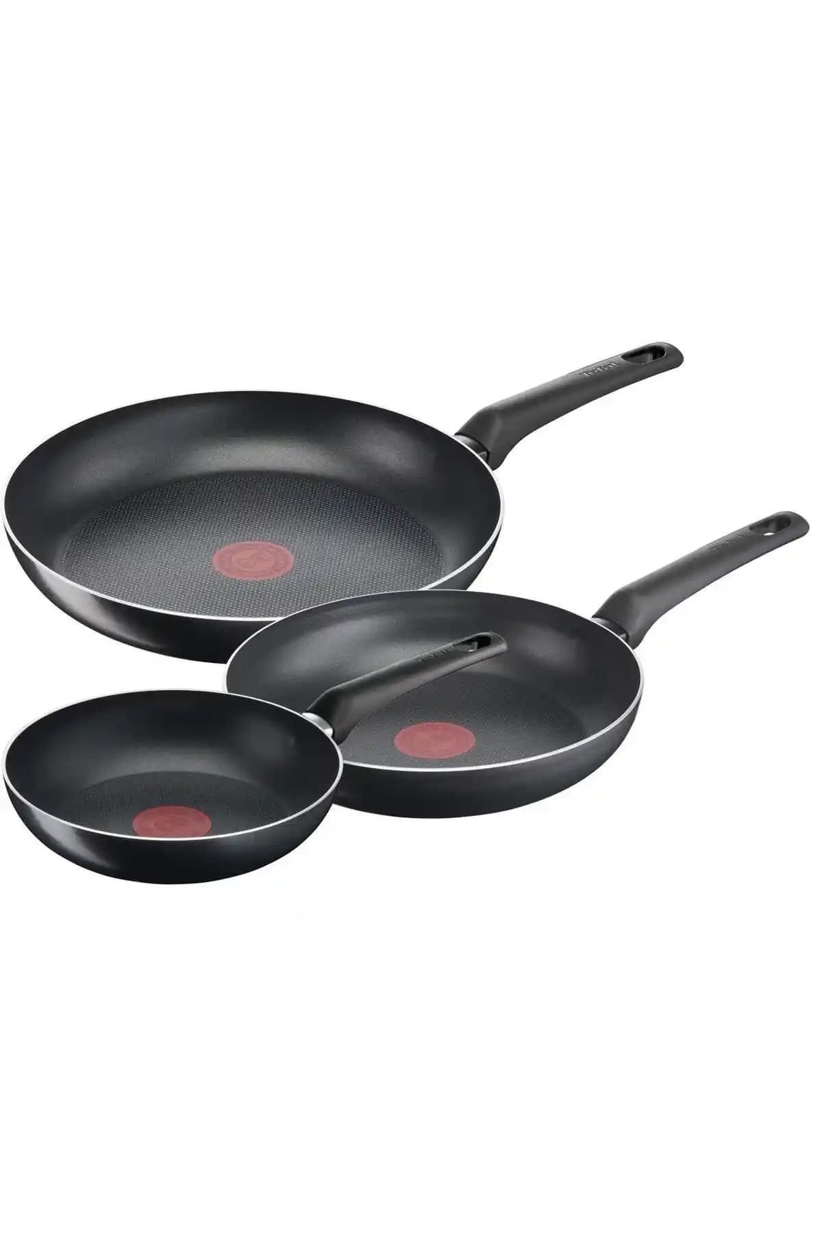 TEFAL Titanyum 1X SimpleCook Tava Seti 20/24/28 Cm Difüzyon Tabanlı Yüksek Kalite