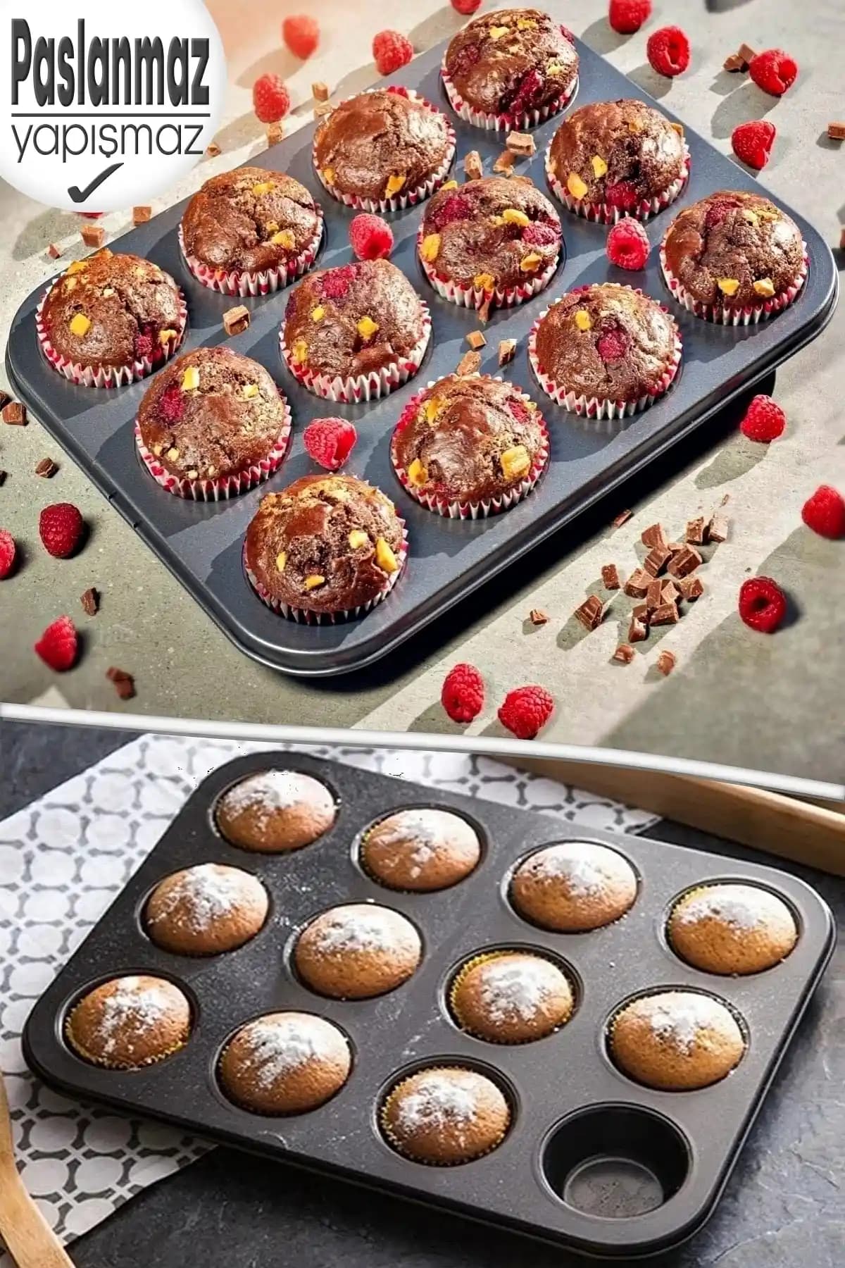 Tilbe Home Muffin Kalıbı: Dayanıklı ve Pratik Mutfak Gereci, 12'li Kapasite ile Kullanışlı
