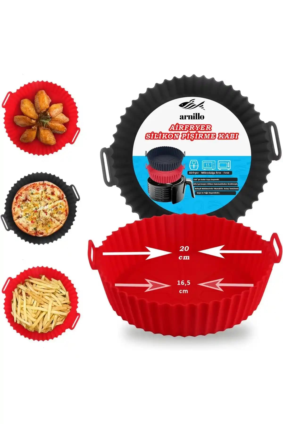 VİGENTİNO Airfryer Silikon Pişirme Kabı: Sağlıklı ve Pratik Kullanım İçin Uygun