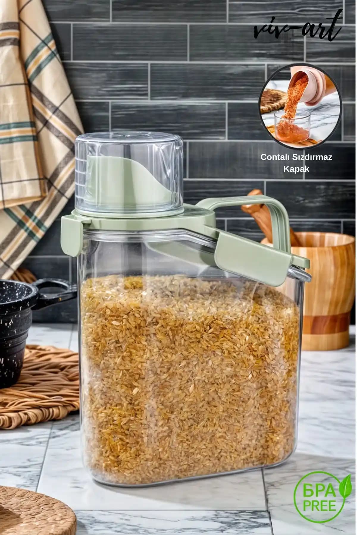 Vivart 1.8 L Kapaklı Saklama Kabı: Estetik ve İşlevsel Çok Amaçlı Depolama Çözümü