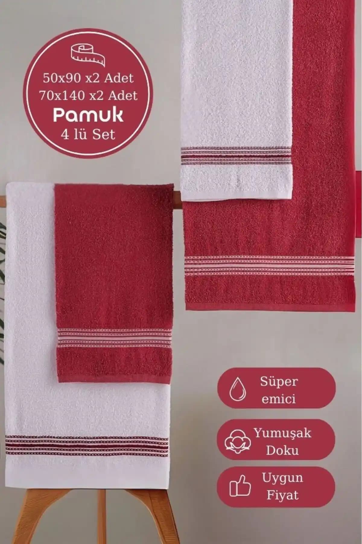 Yüksek Kaliteli Pamuklu Banyo Havlusu Seti ile Modern ve Pratik Kullanım