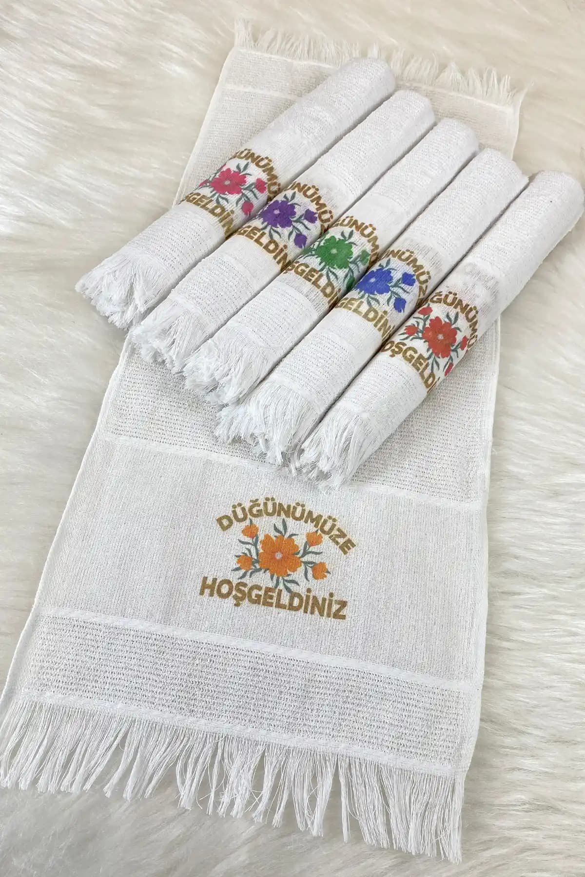 ZEYMERADE 6'lı Yeşil Havlu Seti Düğün ve Sünnet Süsleri Dekoratif Amaçlar İçin