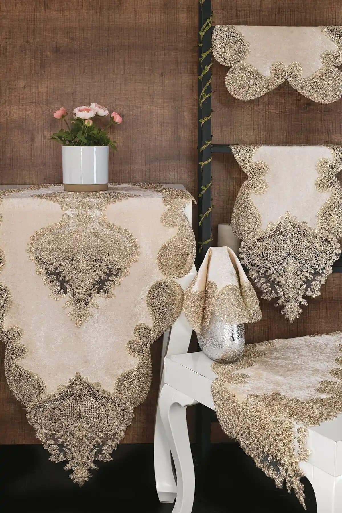 ZeynoÇeyiz Kadife Salon Takımı 5 Parça Capucino Şıklık ve Konfor Sunan Tasarım