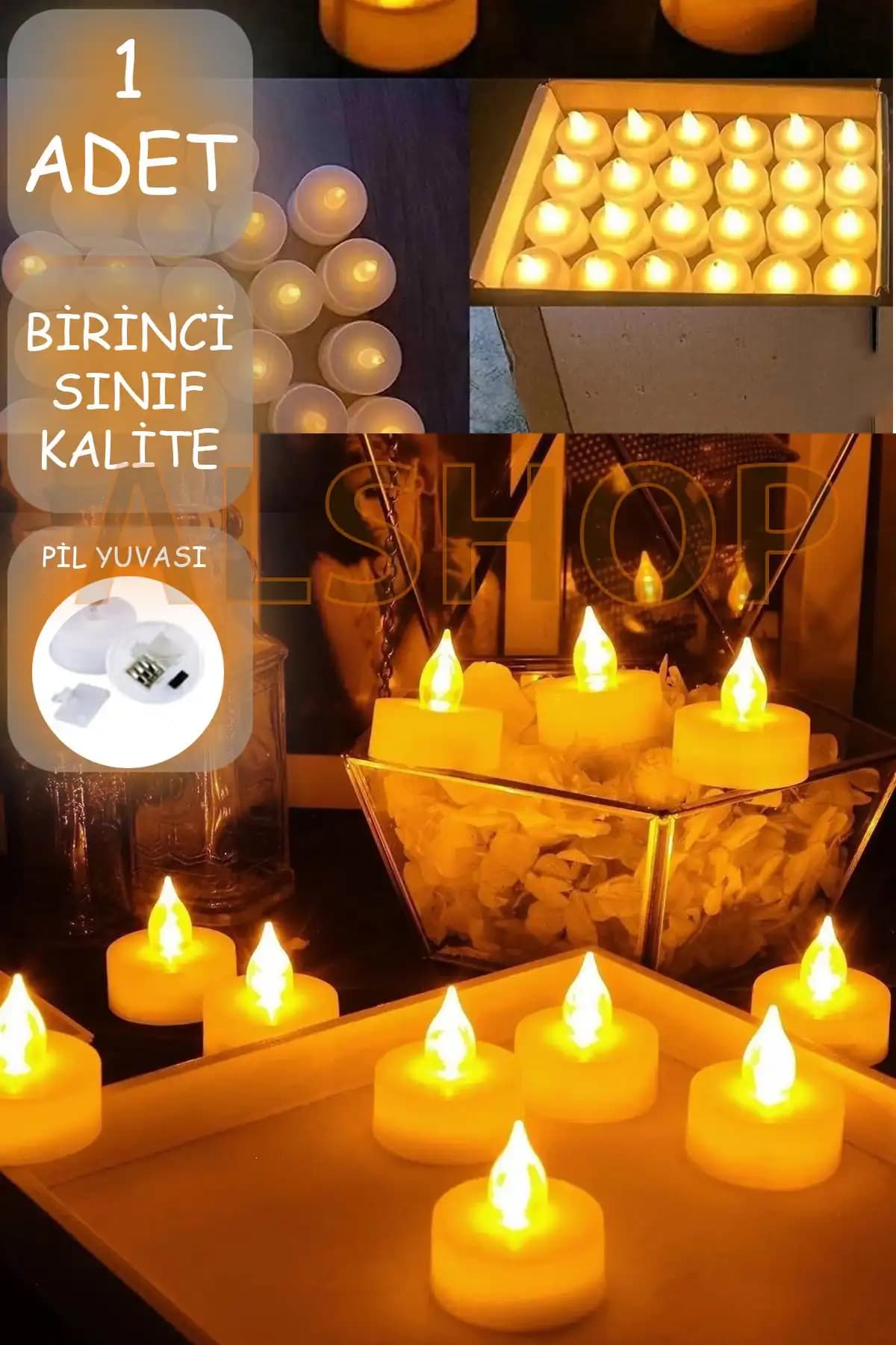 ALSHOP LED Mum Sarı Renkli Modern ve Güvenli Aydınlatma Çözümü