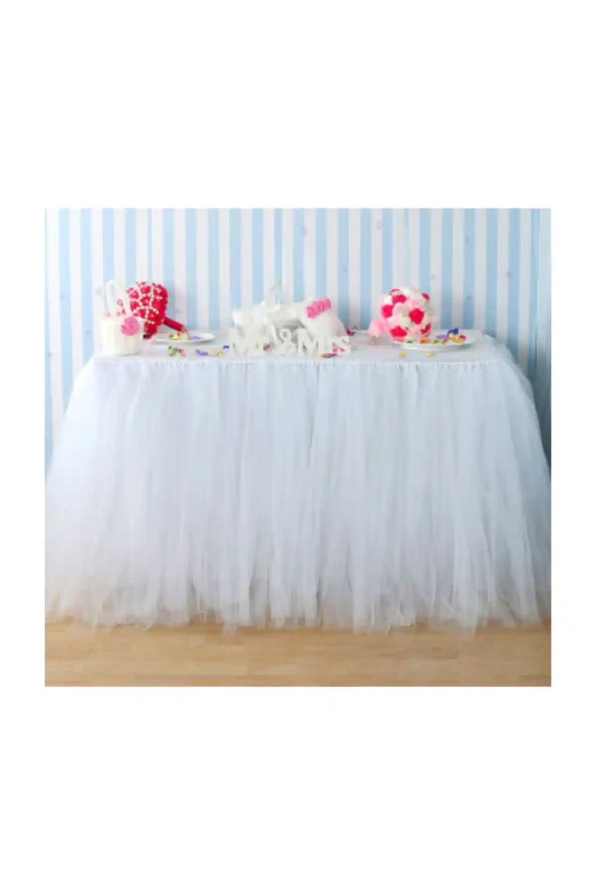 Genel Markalar Tütü Tül Kabarık Parti Masa Eteği ile Şık ve Fonksiyonel Dekorasyon