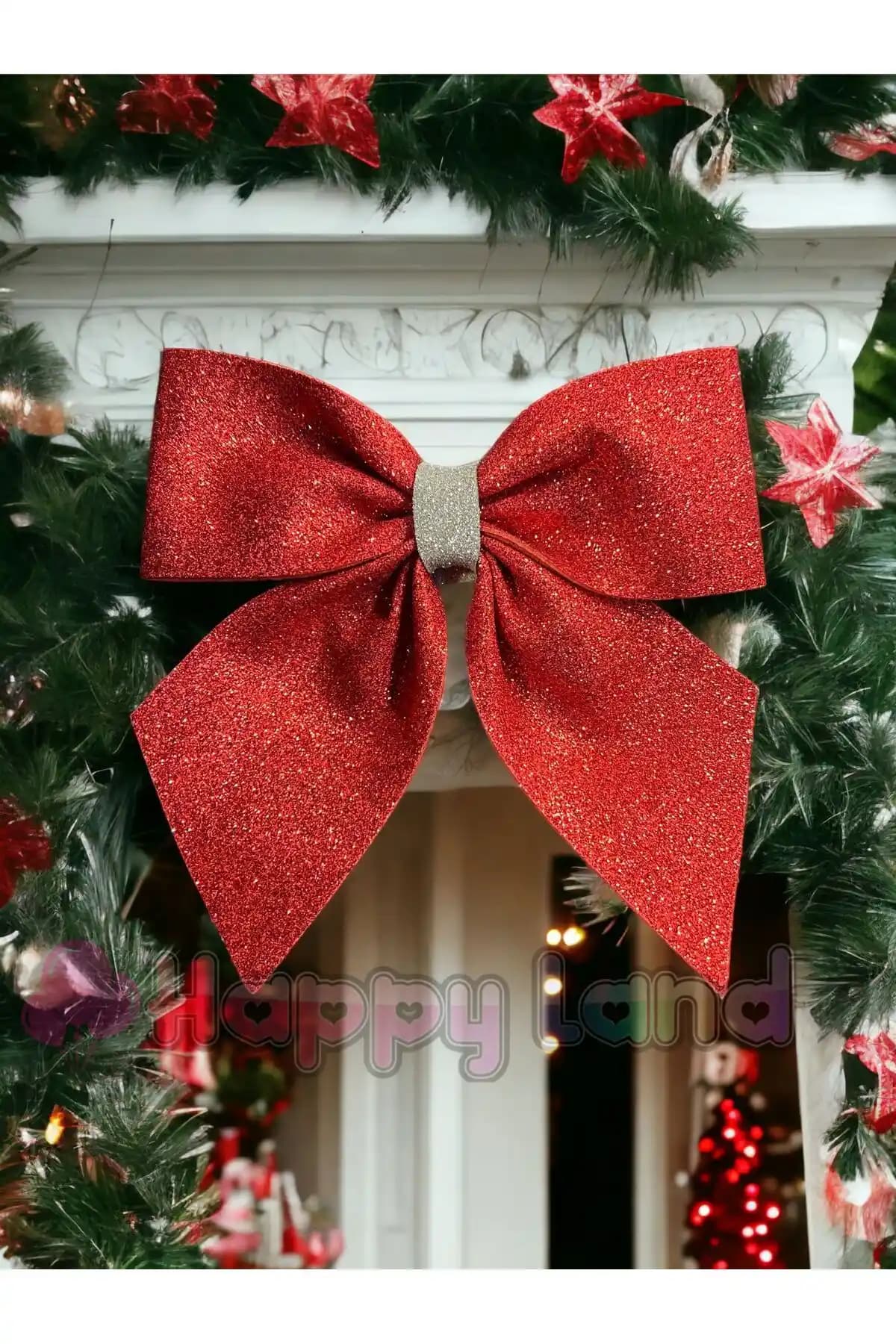 Happyland Yılbaşı Kırmızı Kapı Süsü 20 cm ile Ev Dekorasyonunu Canlandırın