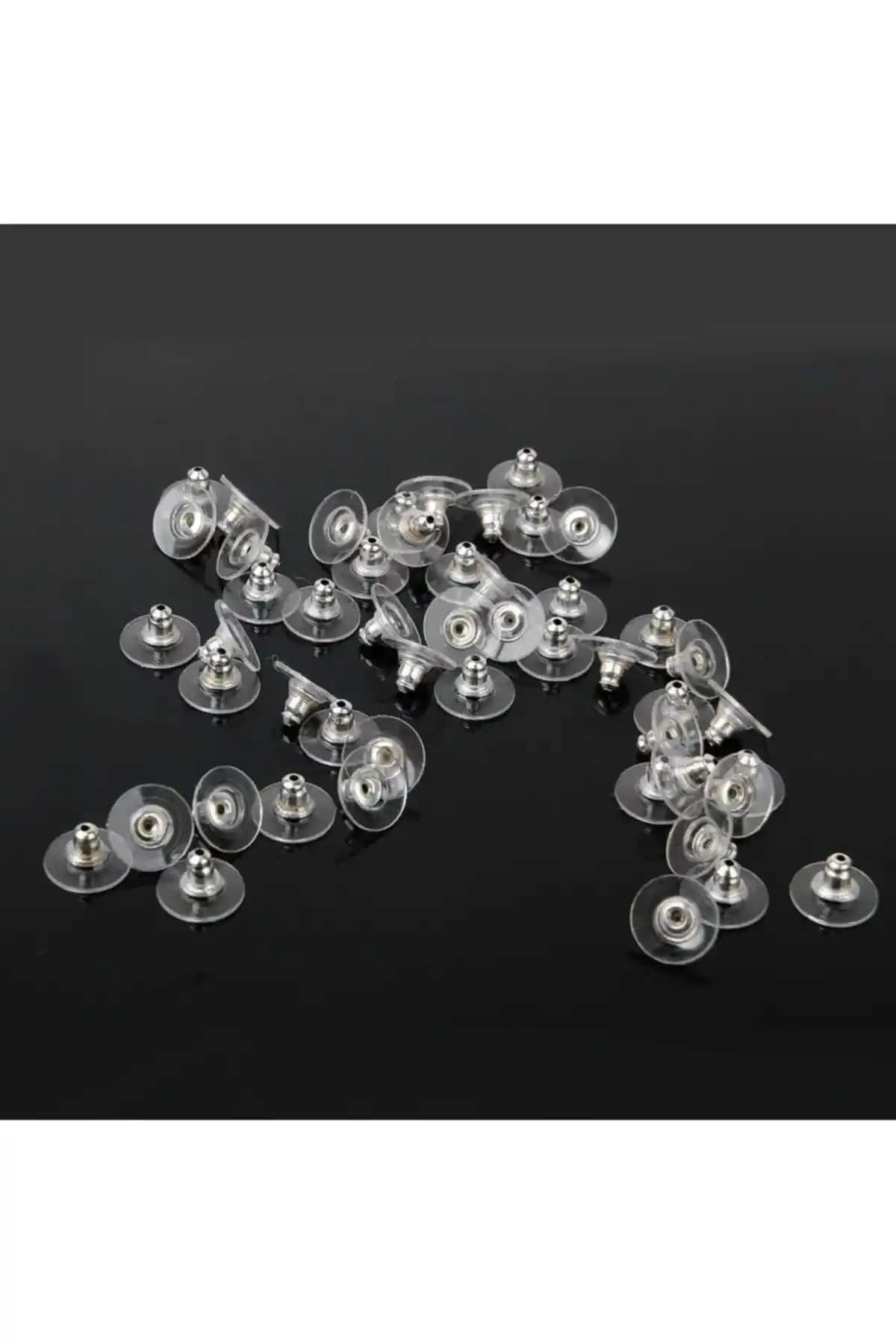 Hedef Bijuteri 100 Adet Şeffaf Küpe Stoperleri Takı Güvenliği ve Estetiği İçin Uygun