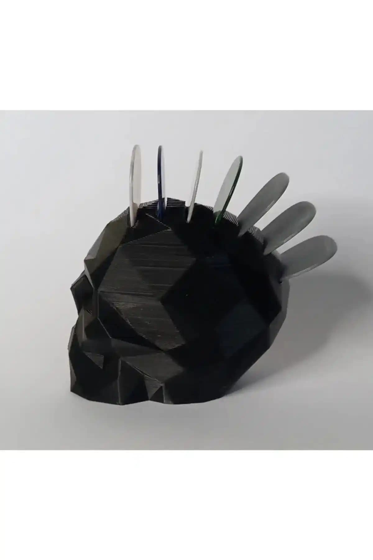 Kurukafa Siyah Tasarım Pena Tutucu ile Masa Düzeninizi Şıklıkla Yenileyin