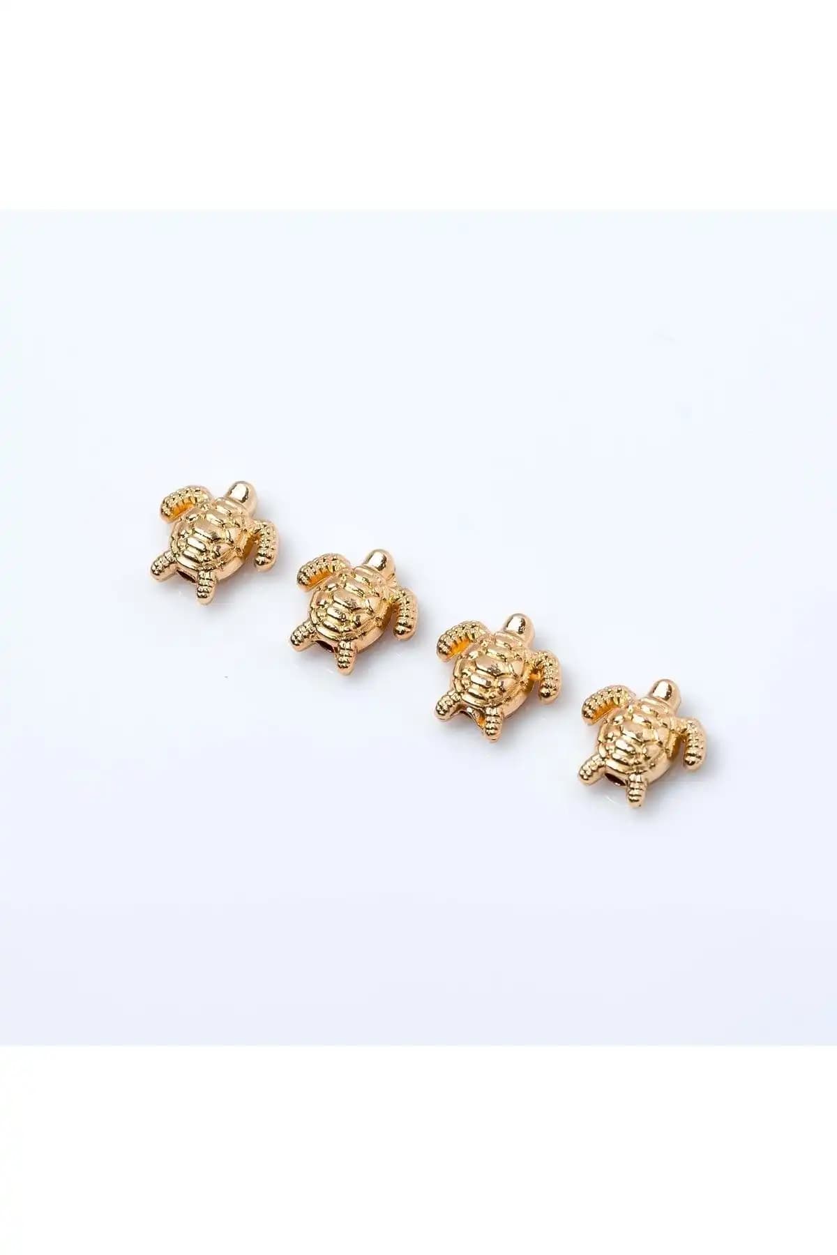 YFHOBİ 4 Adet Kaplumbağa Desenli Metal Uçlar 10 mm Zamak Malzeme ile Dayanıklı ve Şık Tasarım