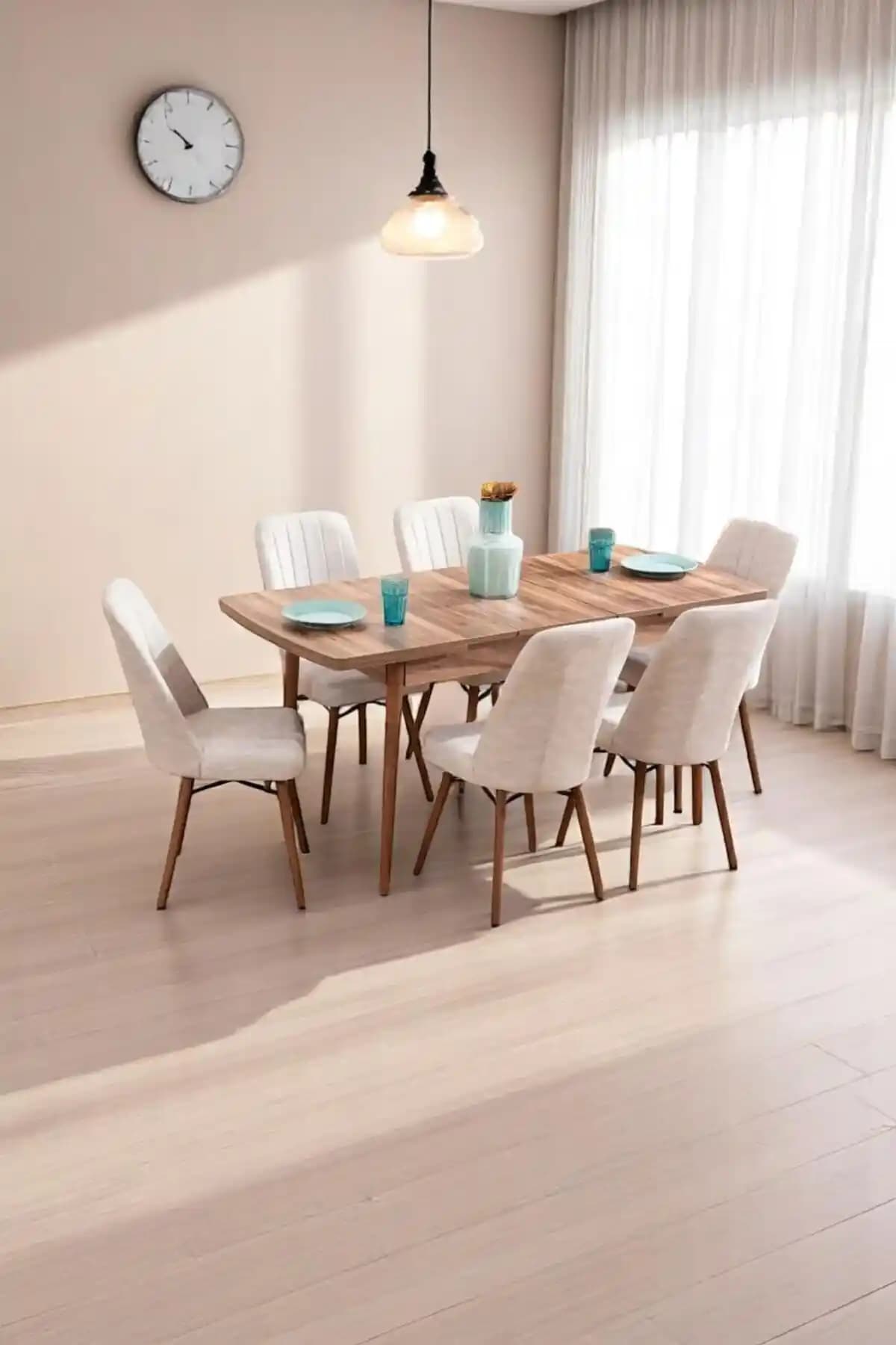 ADAHOME Inci Açılır 6 Kişilik Mutfak Masası Takımı: Estetik ve Fonksiyonellik Bir Arada