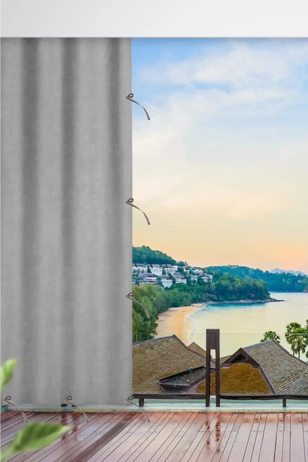 ALTINPAMUK Balkon Perdesi Modern ve Dayanıklı Gri Renkli Şık Tasarım