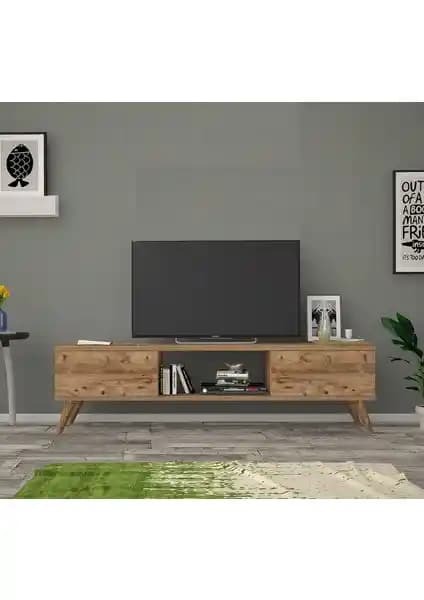 Ankara Mobilya Emre Atlantik Çam 140 cm Modern TV Sehpası Dayanıklı ve Şık Tasarım