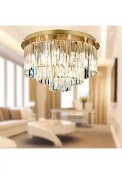 Apliqa Nilüfer Kristal Salon Avizesi: Modern ve Şık Tasarım ile Dekorasyonunuza Zarif Dokunuş
