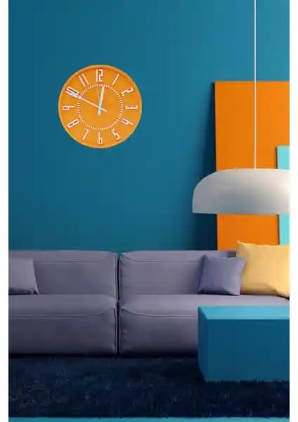 Apricity Renkli Daire Beton Duvar Saati Modern ve Dayanıklı Tasarım Özellikleriyle