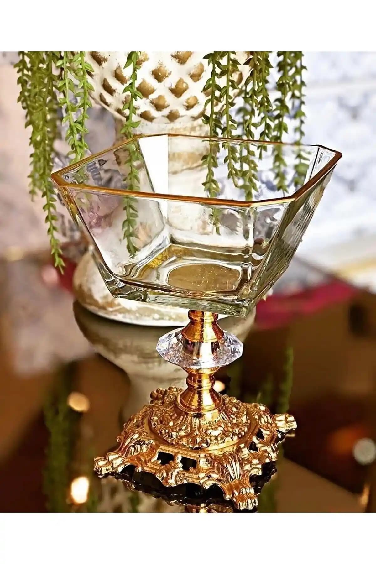 Atabey Home Gold Detaylı Döküm Metal Kase Modern ve Şık Tasarım