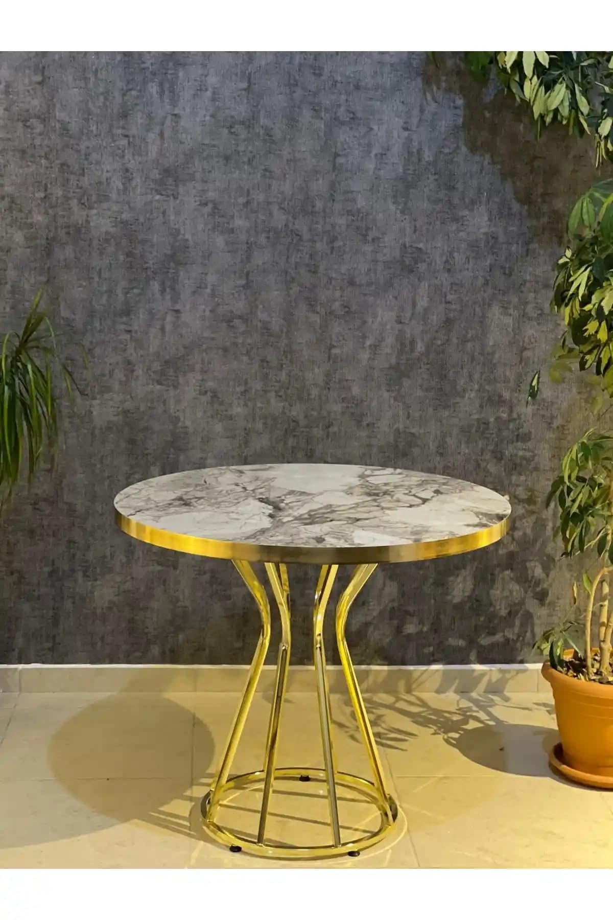 Avvio 90x90 Beyaz Mermer Görünümlü Gold Kum Saat Ayaklı Mutfak Masası Özellikleri ve Kullanım Avantajları